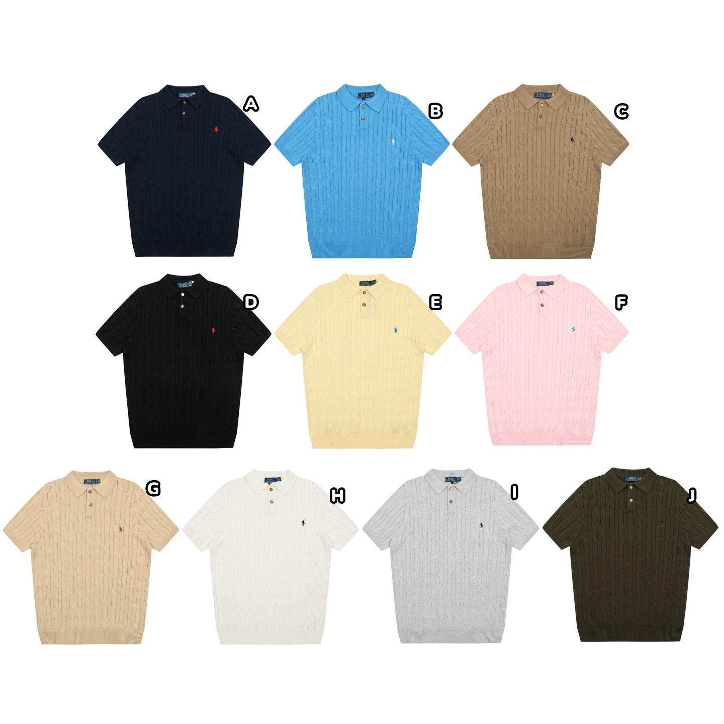 Polo Ralph Lauren 小馬刺繡針織絞花短袖polo