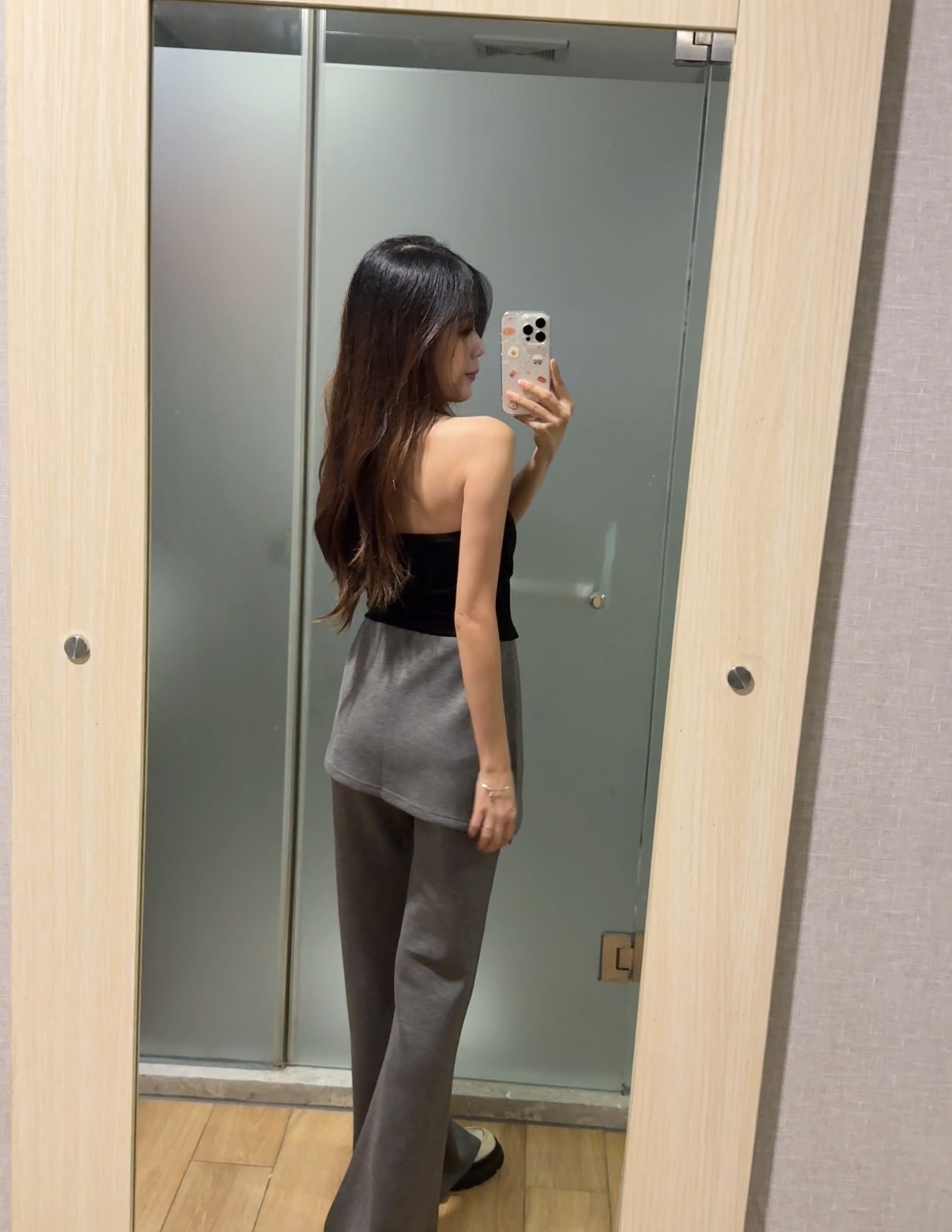 假两件屁帘运动风喇叭长裤R2999