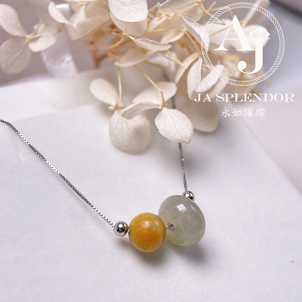 D-04E 天然翡翠A玉 招財幸運純銀項鏈