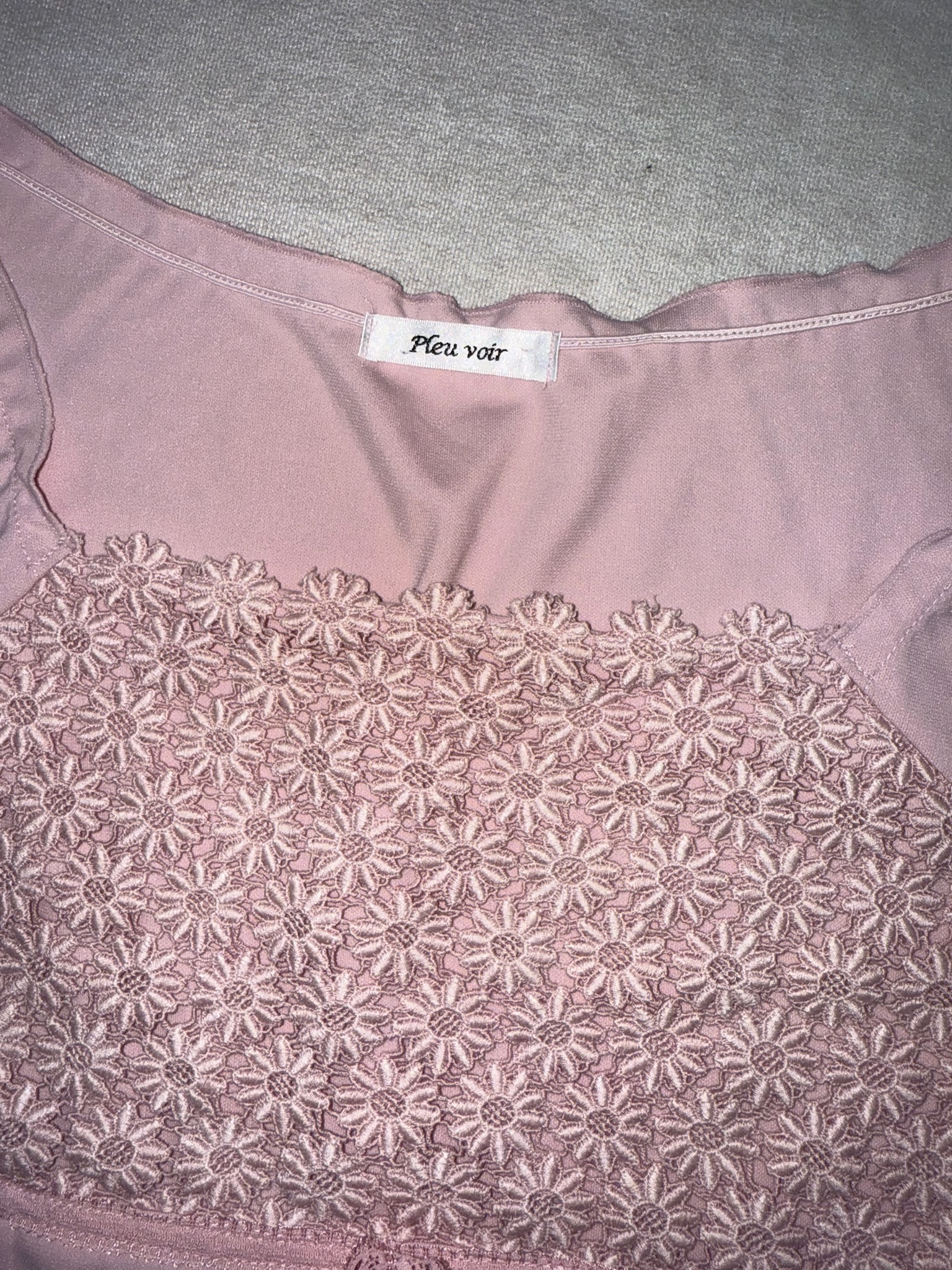 Pink Lace Bustier Cap Sleeve Tee