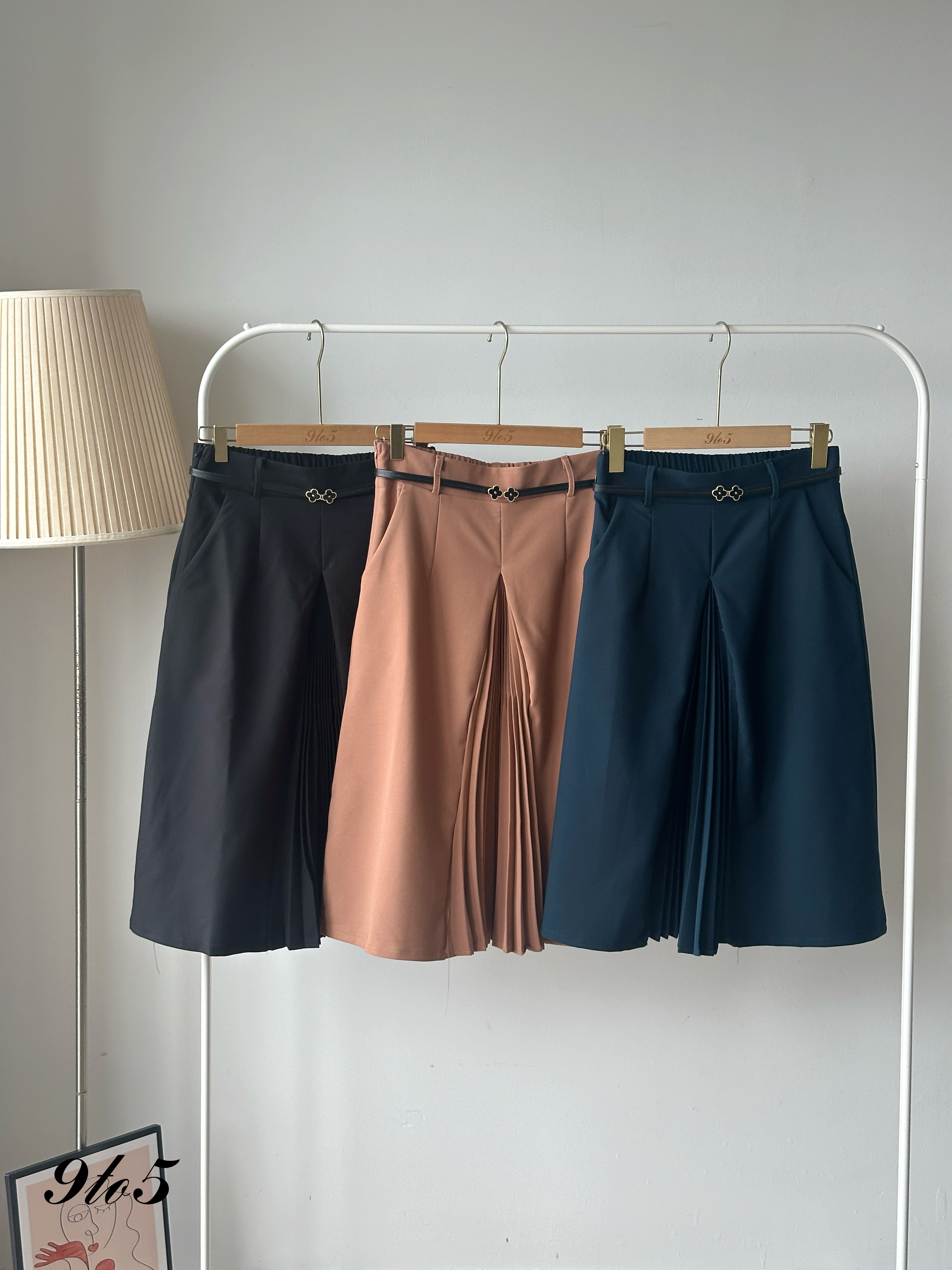 S1851 A Line Mid Skirt - 3 Colors 