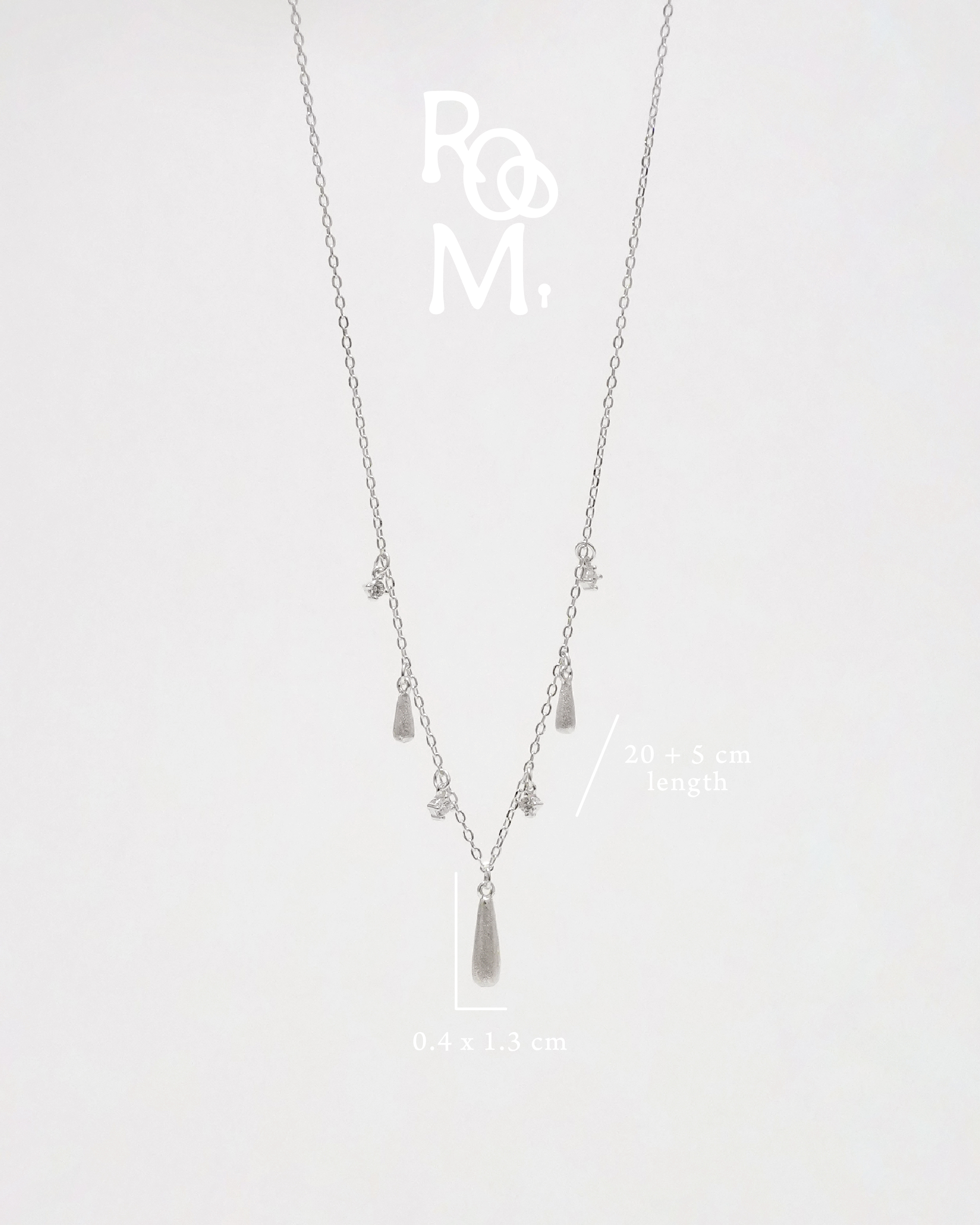 Zirconia Silver Drop Necklace