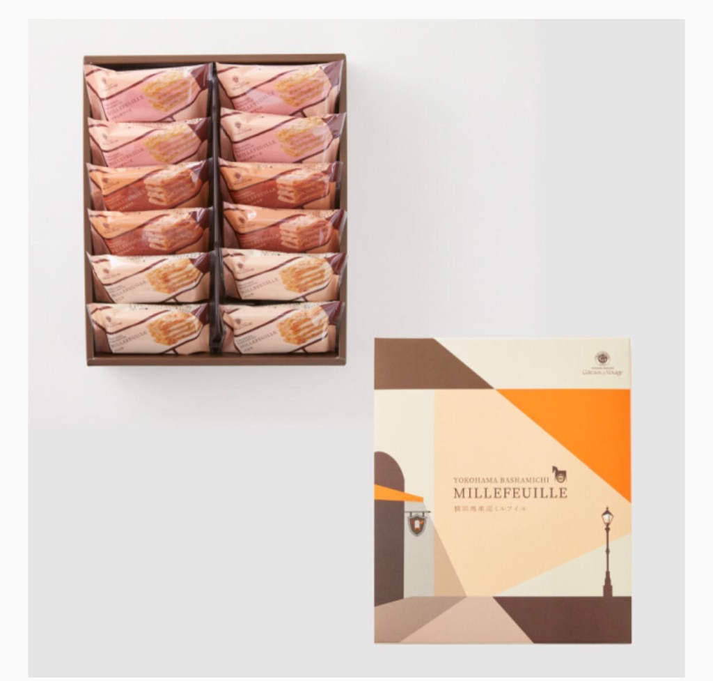日本新年團日本GV 横浜馬車道 法式拿破崙千層酥 焦糖拿鐵Latte及經典Millefeuille 3款雜錦酥餅 禮盒 Halal清真食品 