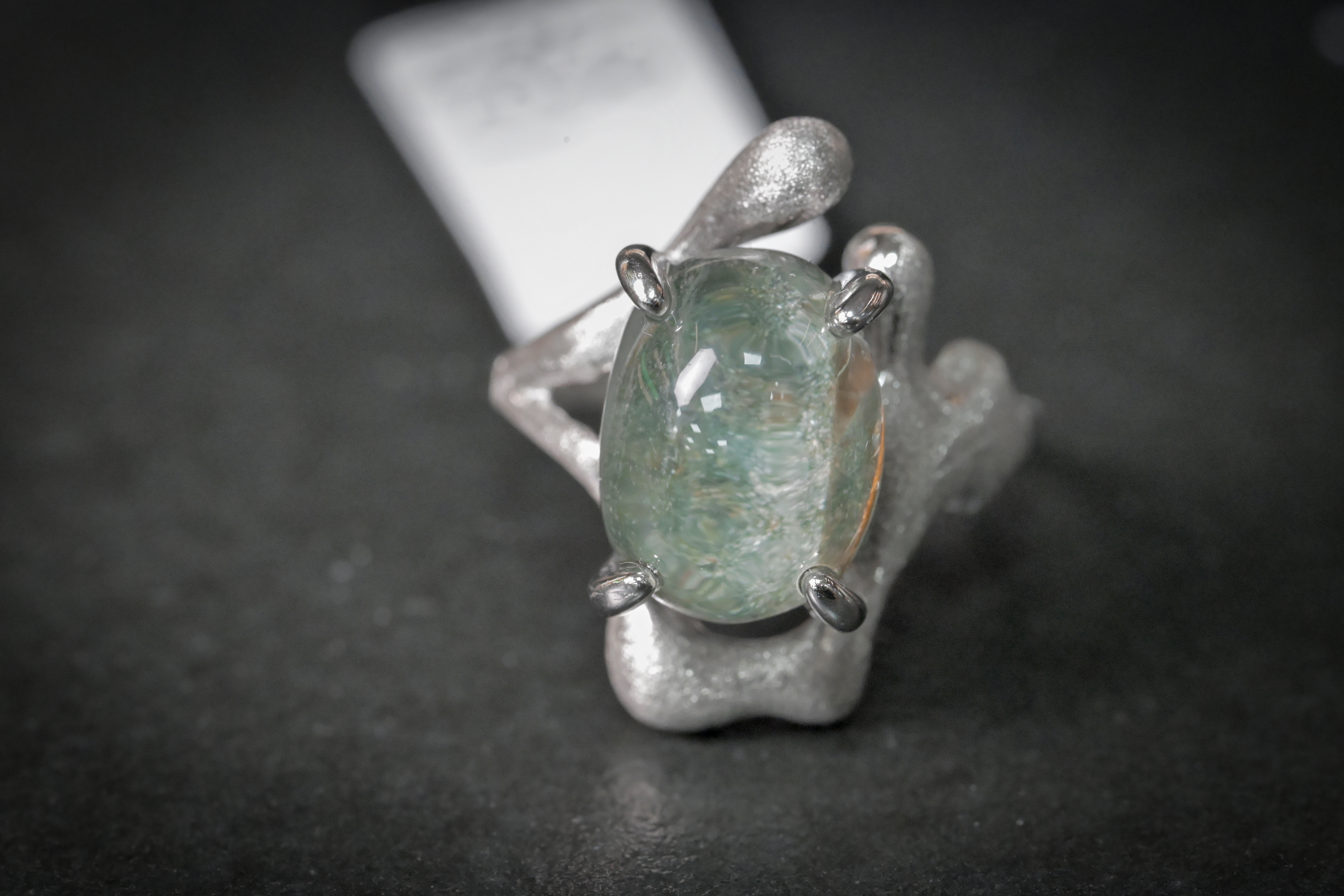 綠幽靈水晶純銀戒指 #032｜日信水晶 身心工房｜Green Phantom Crystal Sterling Silver Ring #032