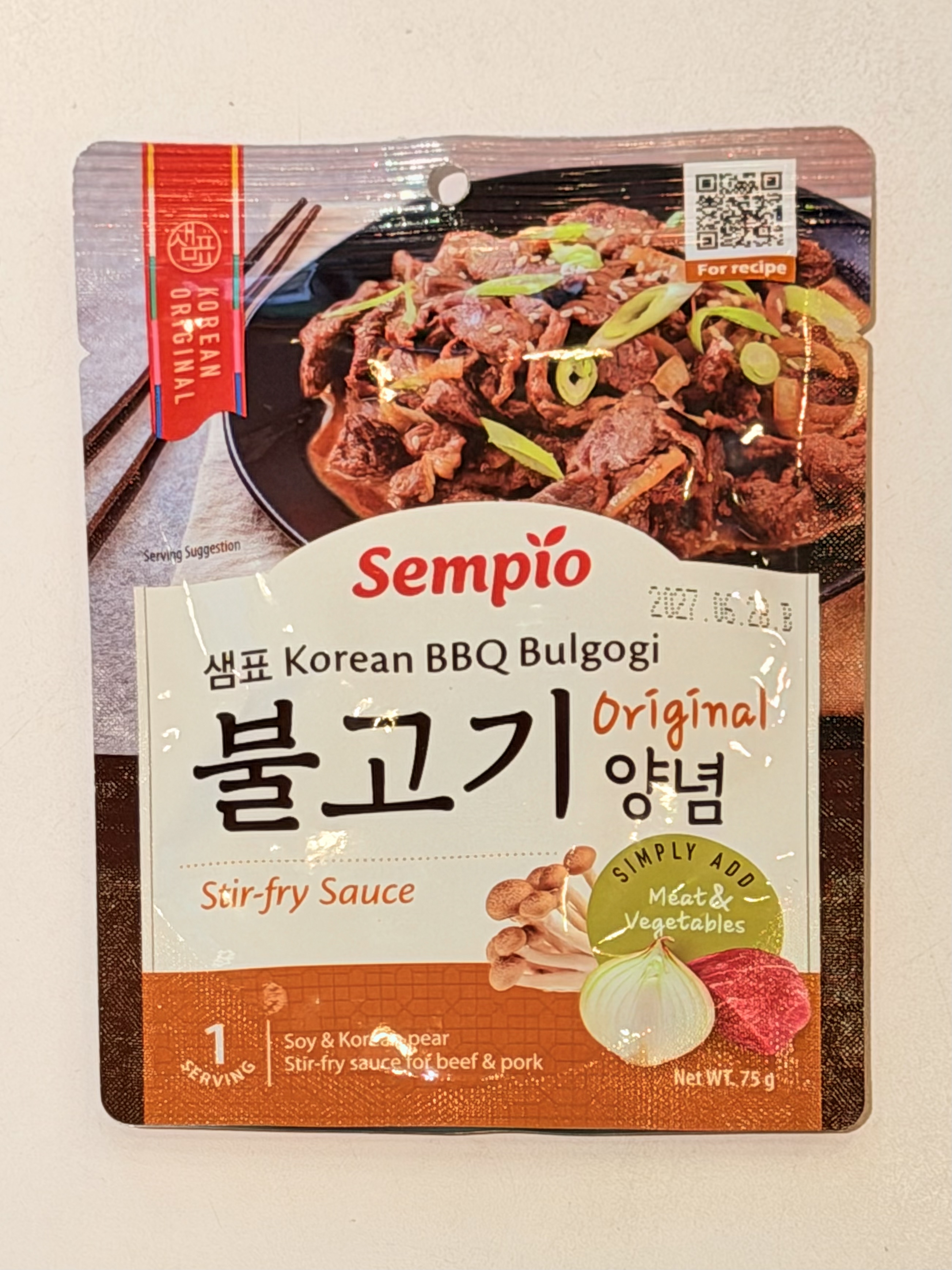 Sempio Korean BBQ Bulgogi 膳府韓式烤牛肉調味醬 75g - 1包