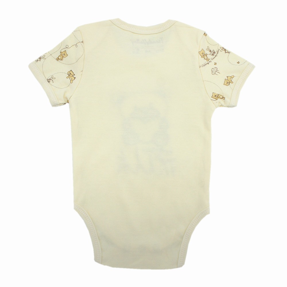 Trendyvalley Organic Cotton Short Sleeve Romper Milk Bear