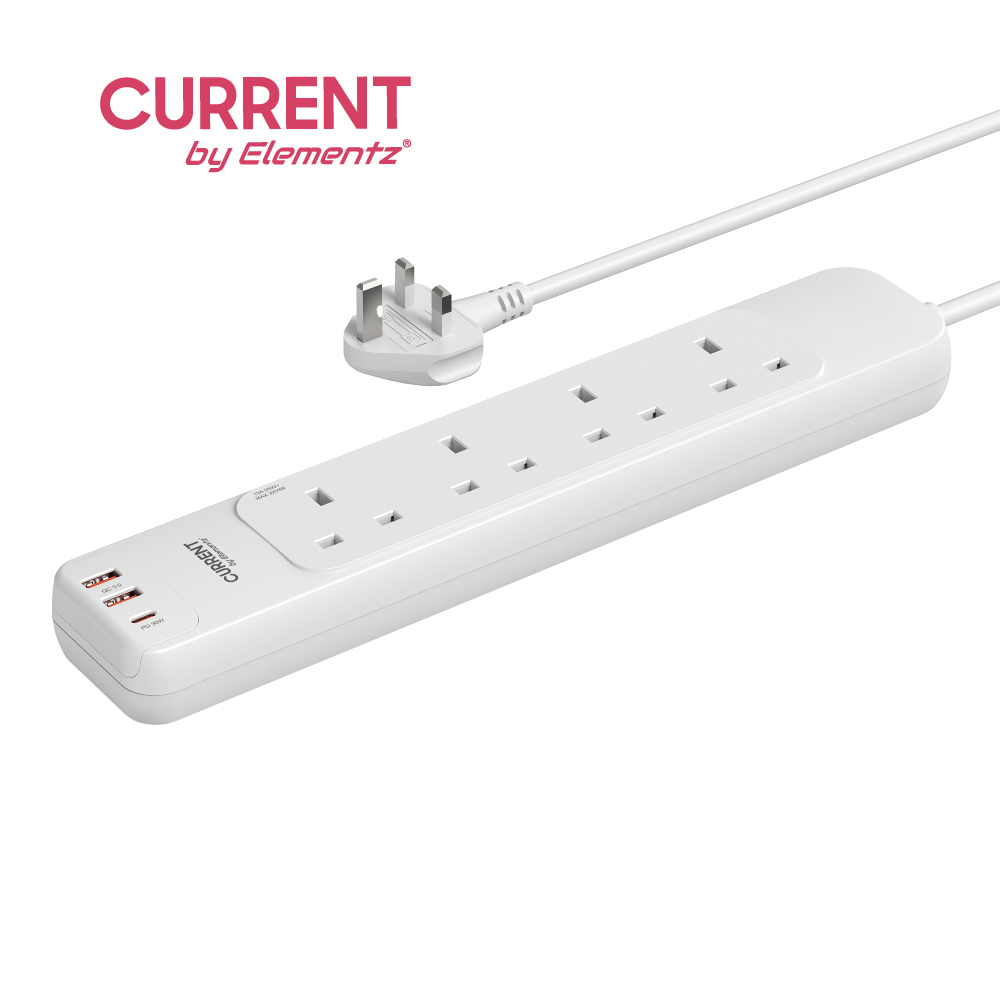 Elementz - Power Strip 4位拖板 2A1C PD-30W Max / 6.5尺 | 排插 | PS-4S30