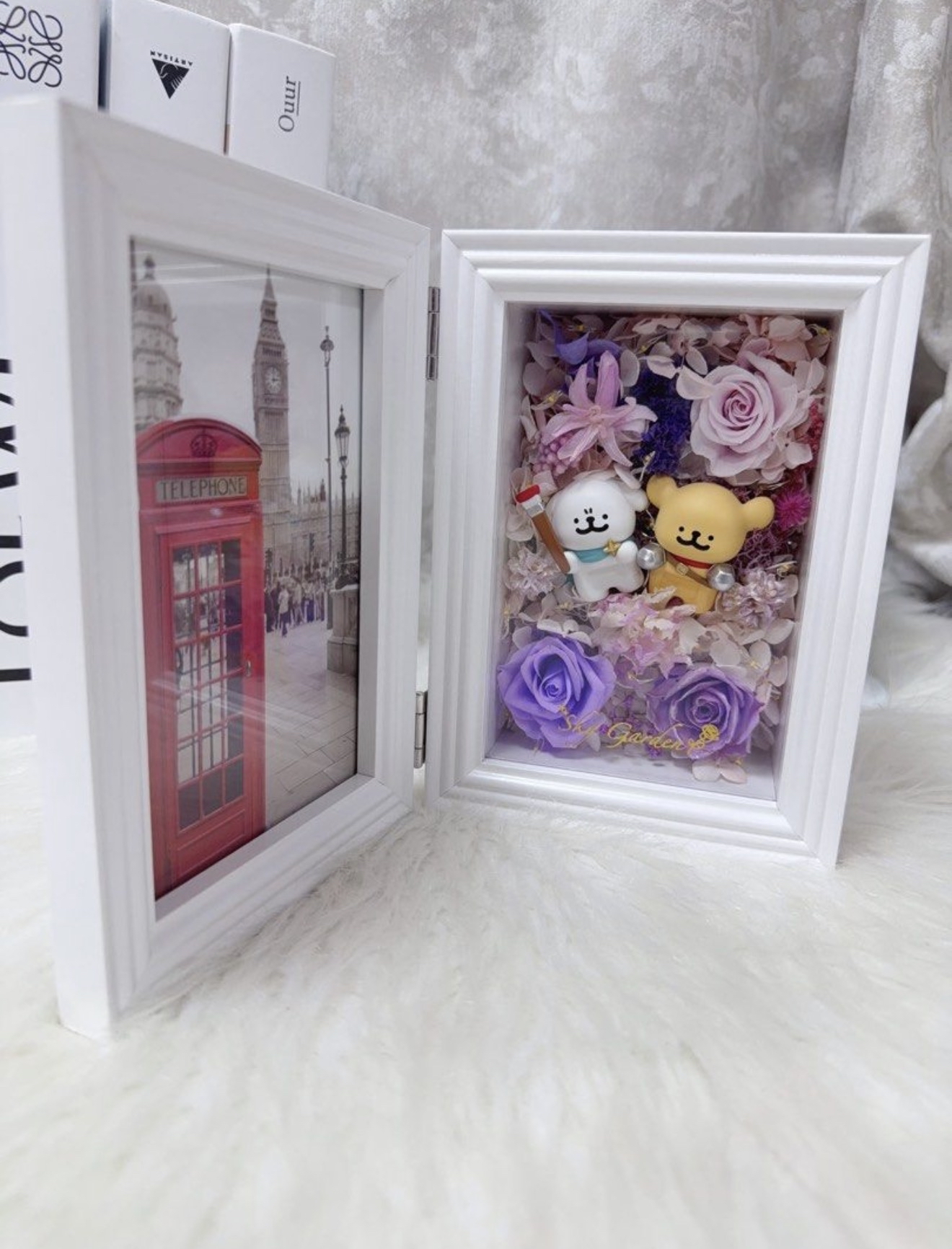 線條小狗永生花4R相架