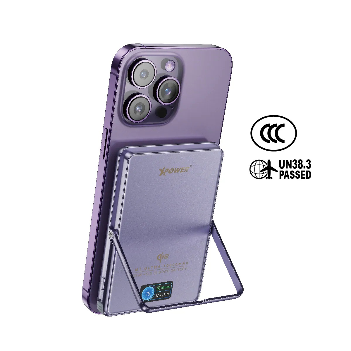(3C可追溯二維碼)XPower M1 Ultra半固態3C版TFT 彩屏顯示 QI2 Magcharge 10000mAh磁吸行動電源