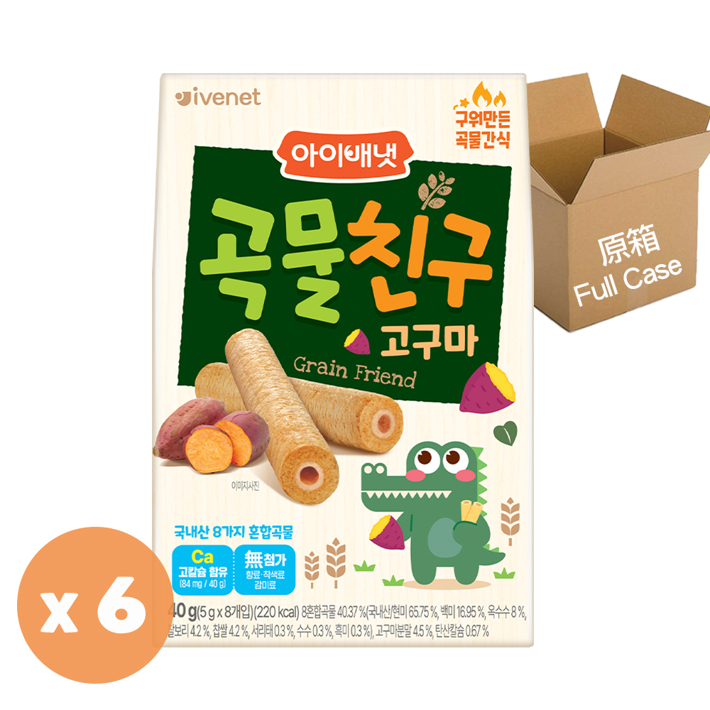 Ivenet貝貝 糙米手指餅(原箱)<40克(g) X 6件> 六款味道