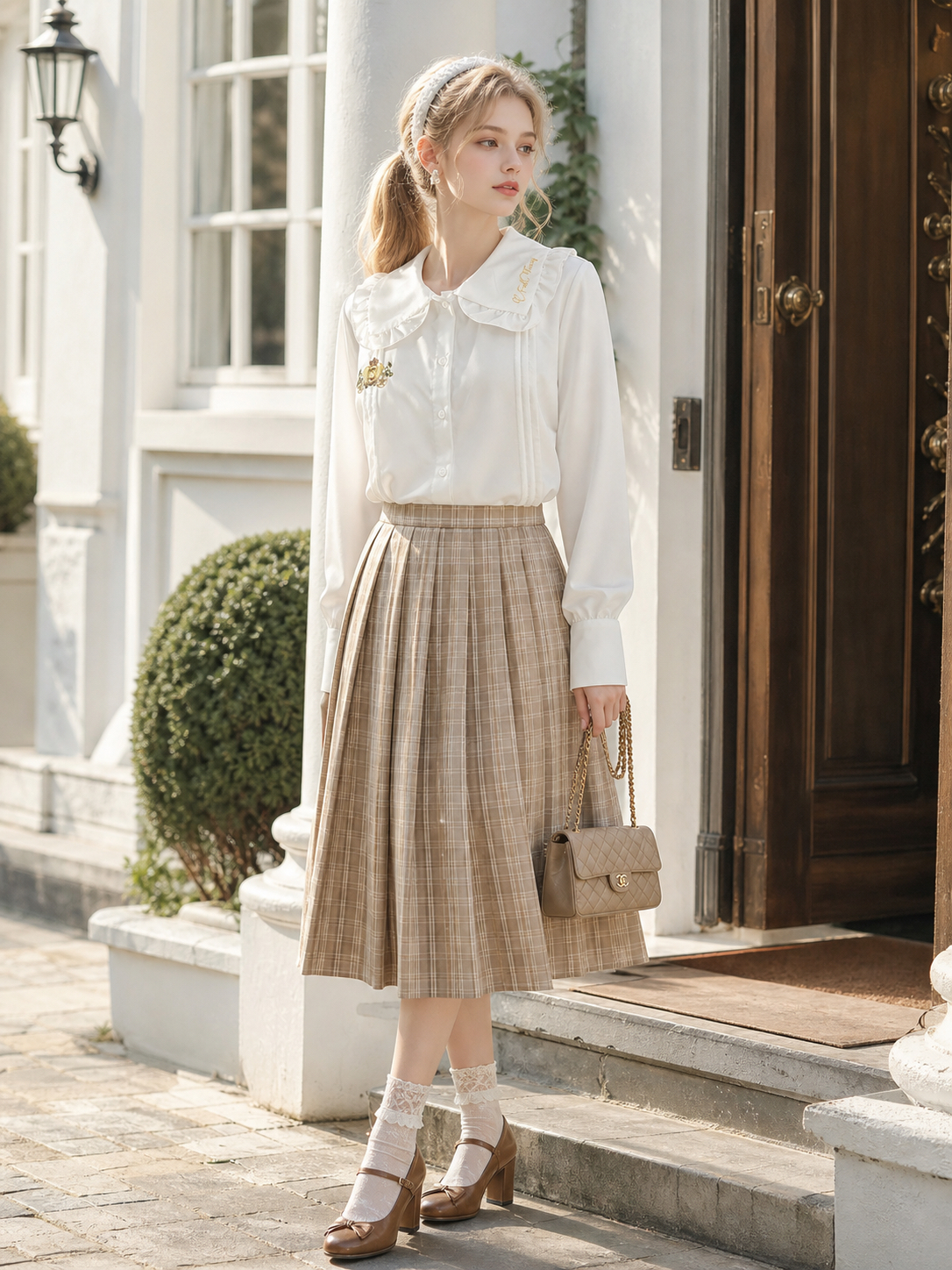 莊園的回憶錄 ∙ 典雅宮廷刺繡荷葉邊長袖襯衫  Manor Memoirs ∙ Elegant Royal Embroidered Ruffle Long Sleeve Blouse
