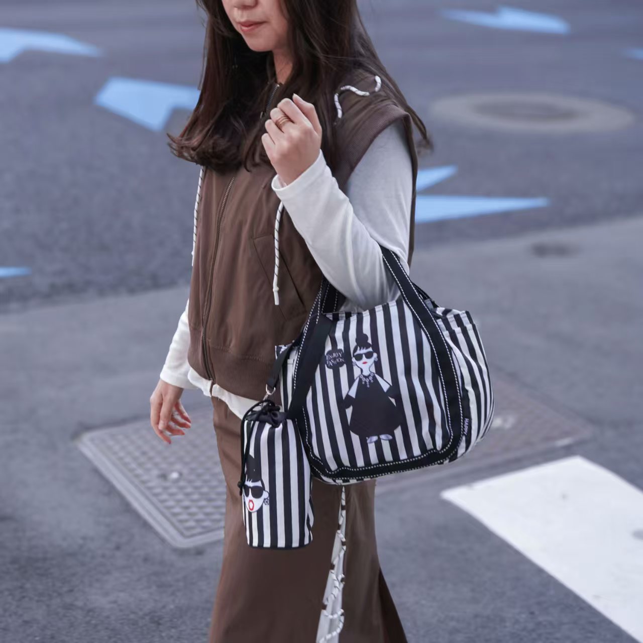 日本 HAPPY FACE Lady Emma 保溫保冷袋 + 水壺袋套裝｜午餐袋・購物袋