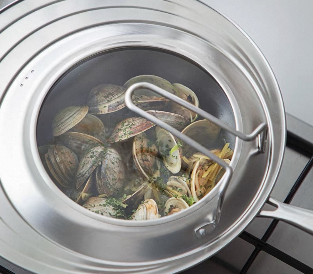 日本霜山不鏽鋼直立式兼用鍋蓋