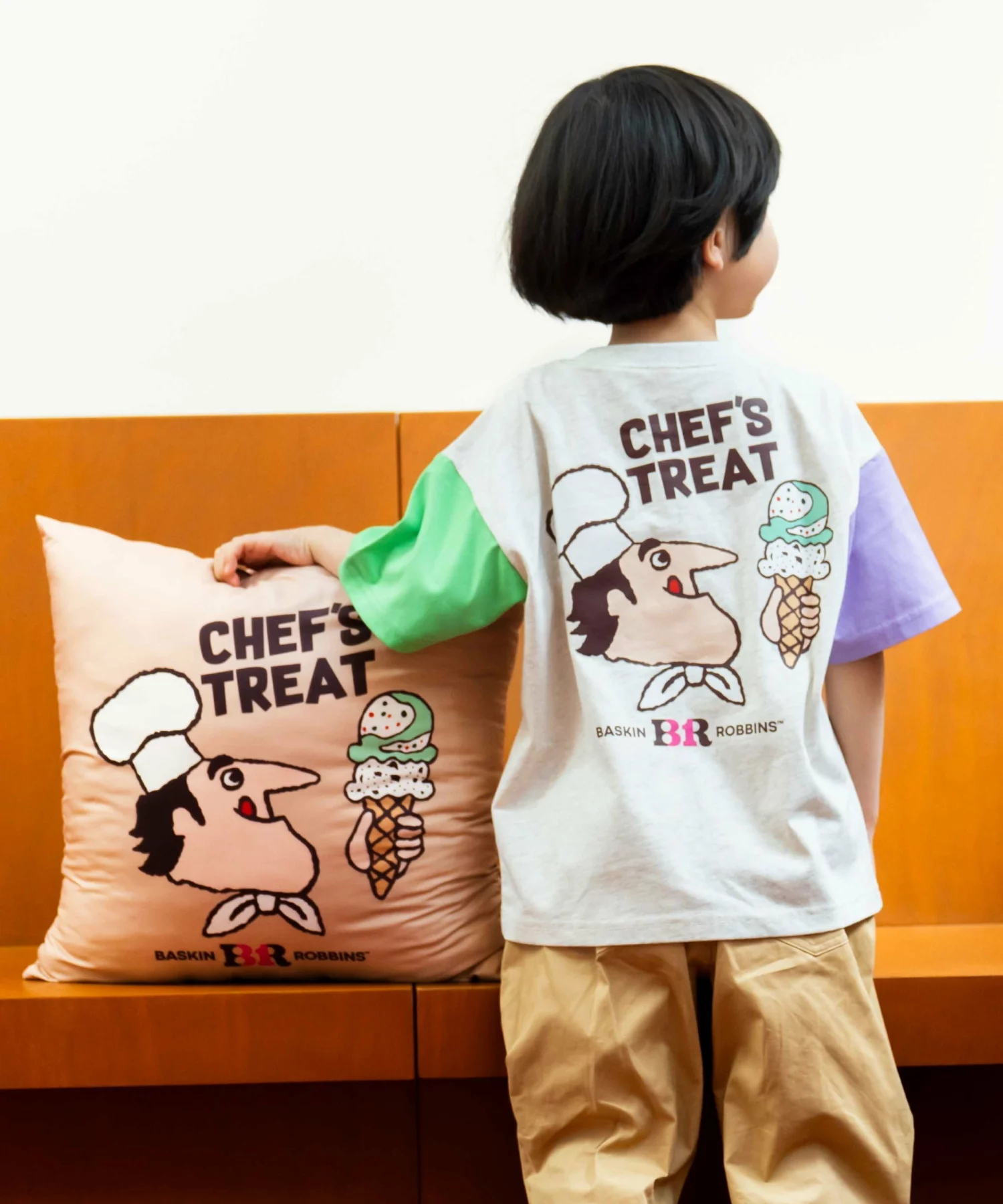 🆕【⭐訂購⭐】🇯🇵日本直送 🌀Baking Baskin-Robbins系列 復古手繪風 拼色袖 短袖 tee［2款選］🌀 [ELHA-0033][260908]