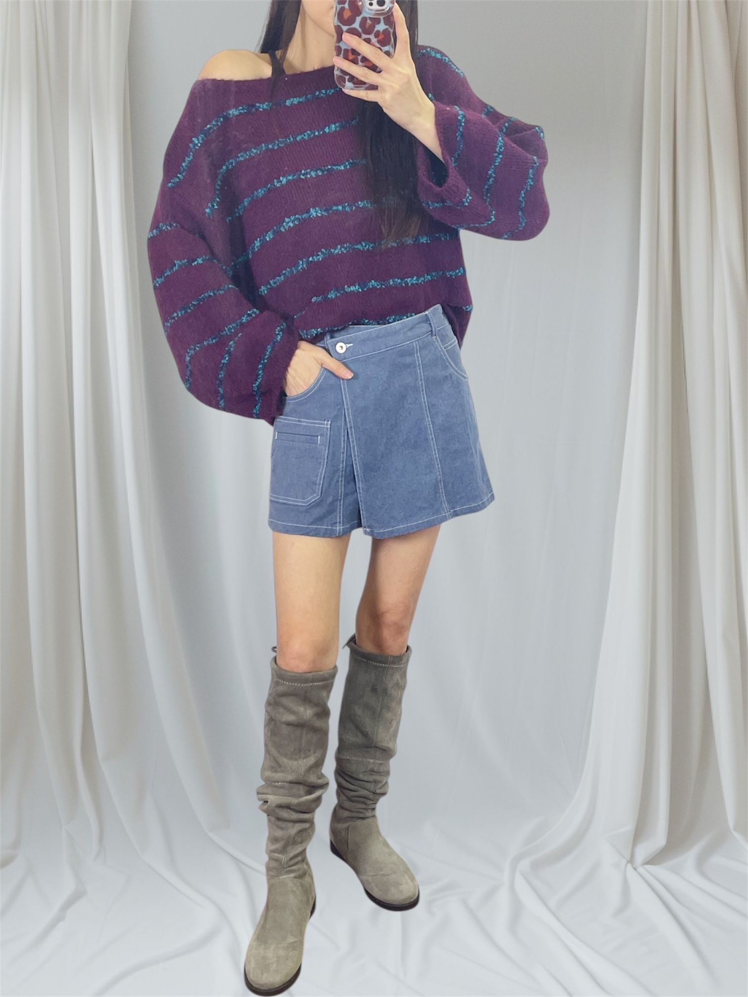 K5533 間線鬆身針織top