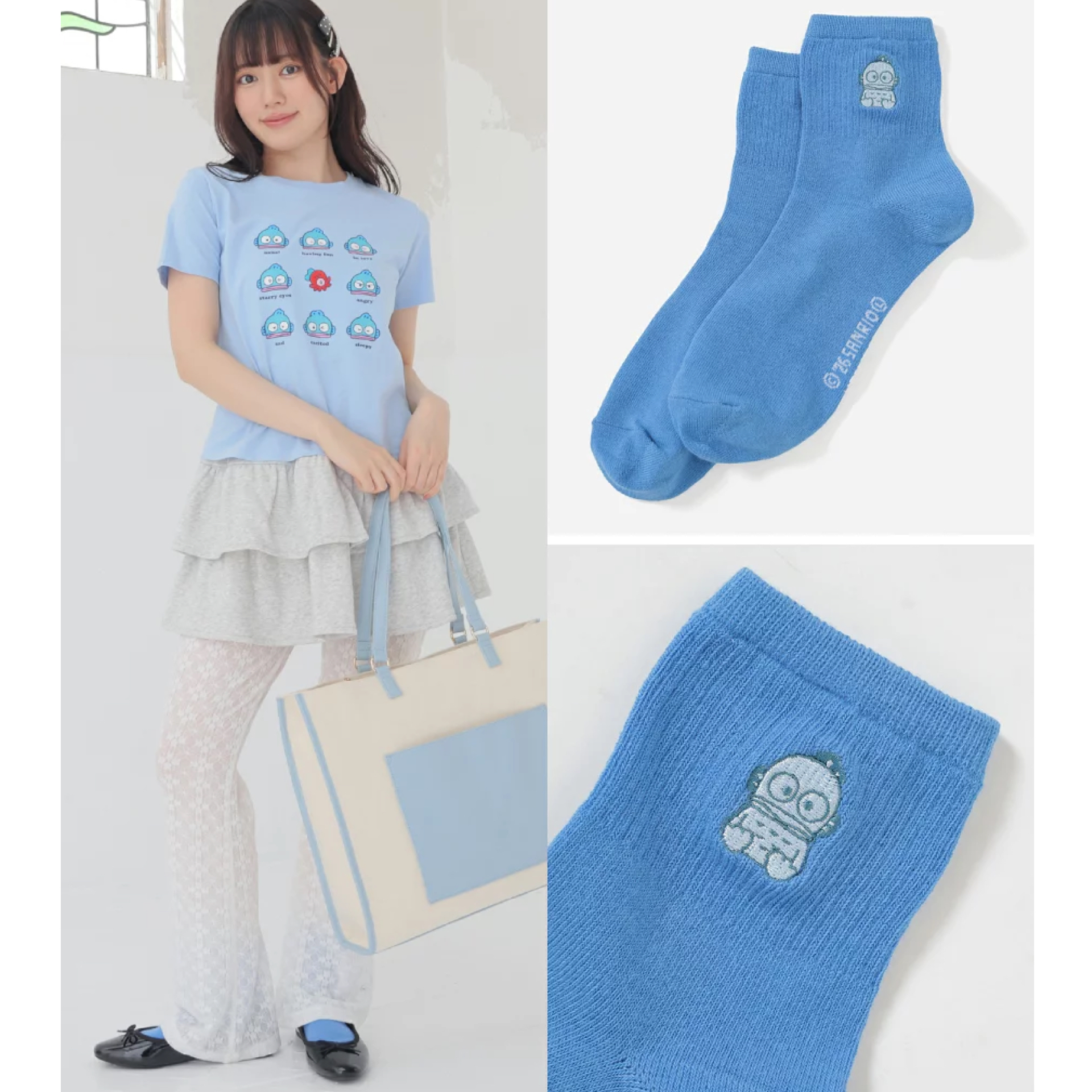 日本預訂📍Sanrio刺繡圖案色彩襪子
