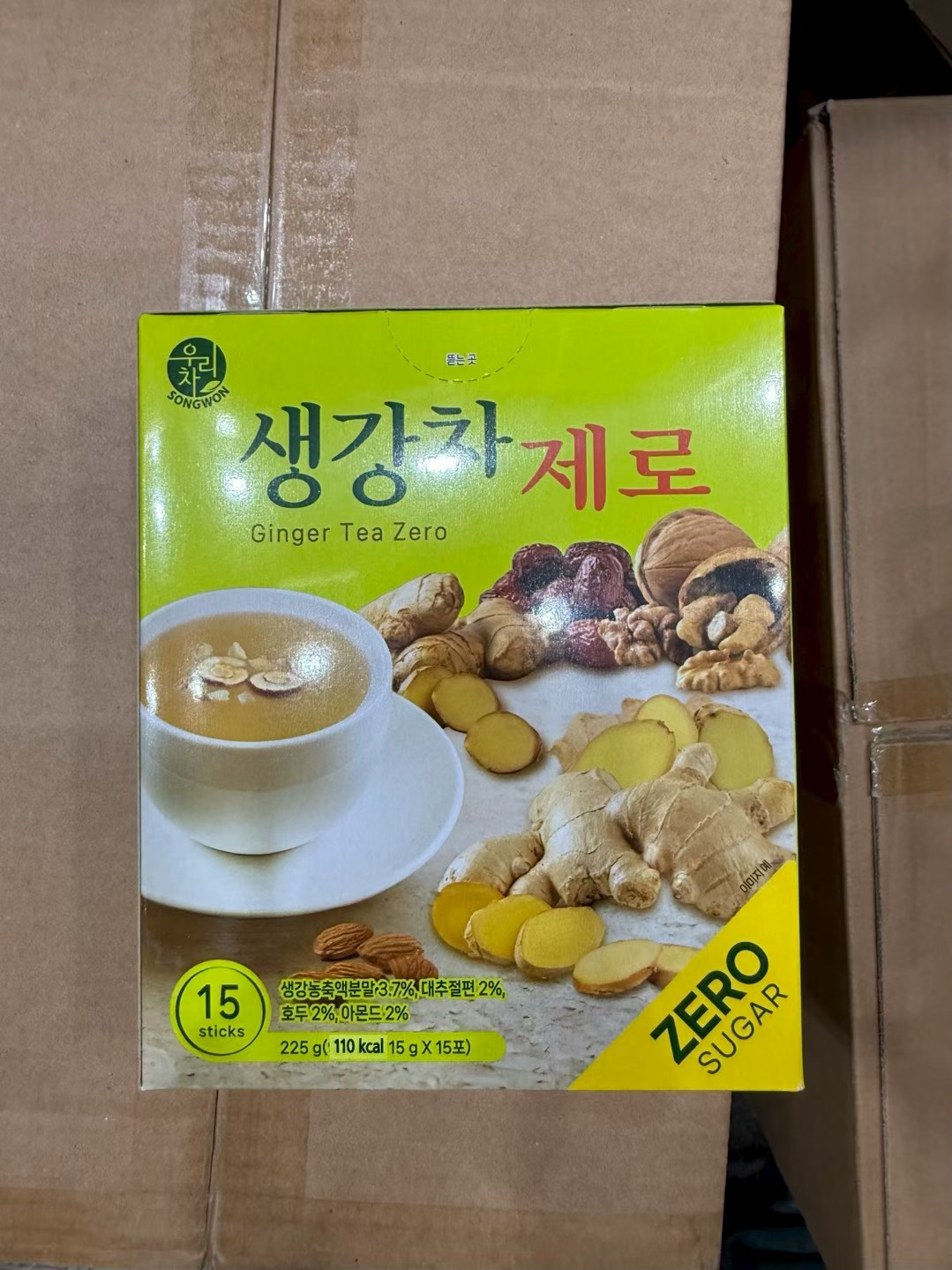 韓國 SONGWON 生薑茶 無糖薑茶，暖身養生，15條裝
