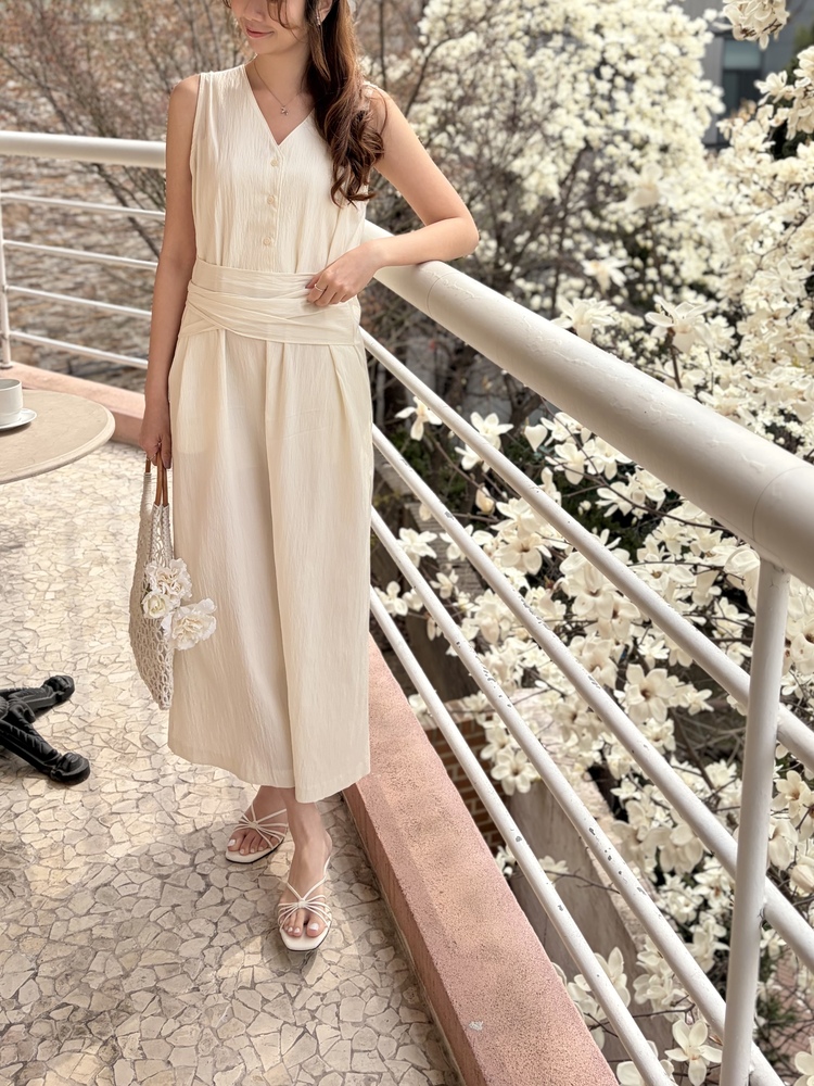 Arya Two-Way Textured Dress (Ivory)