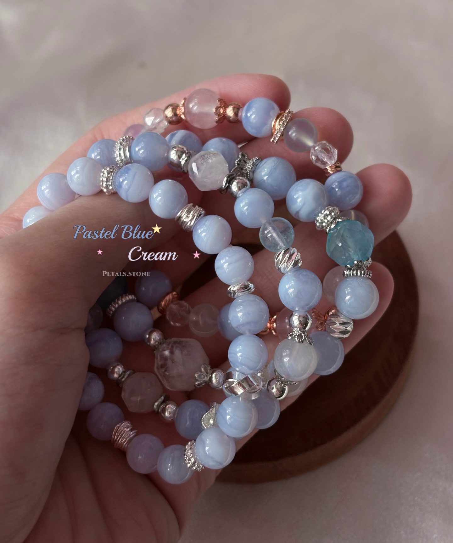 ☁️ Pastel Blue Cream｜藍紋瑪瑙