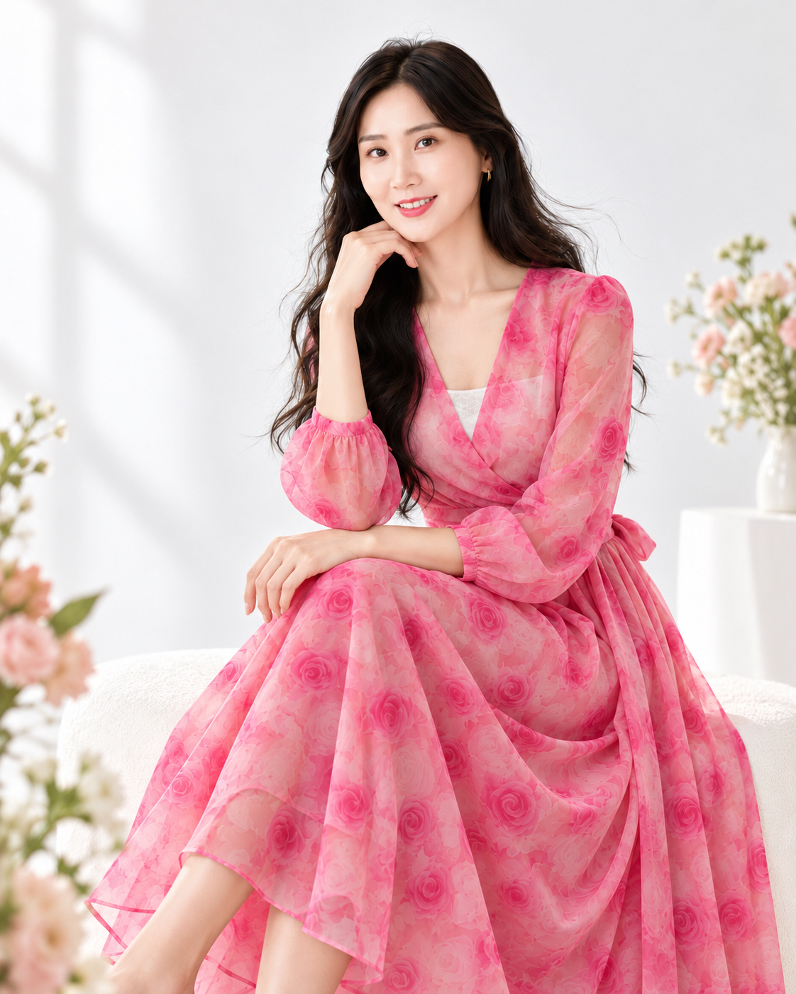 5174 Roselle Bloom Chiffon Set Wear