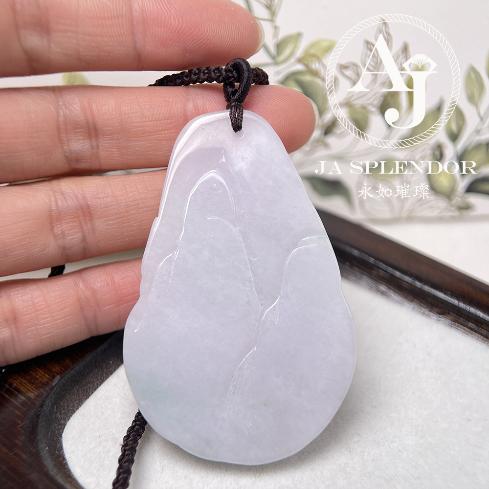 JN-170 天然翡翠A玉 淡粉色細糯化悟道领悟人生吊牌