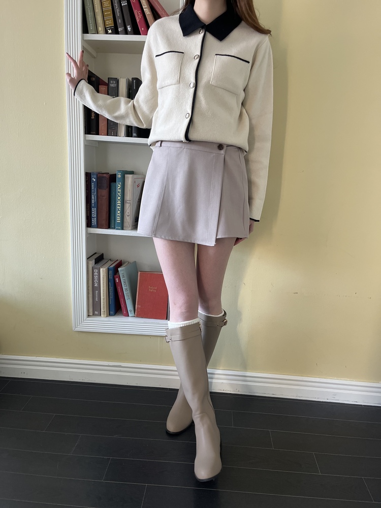 Front-Overlap Skorts (Mocha Beige)