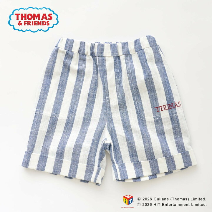 🇯🇵預訂 日本直送🇯🇵Petit Main x Thomas湯瑪士小火車系列三色刺繡貼花梭織布短褲