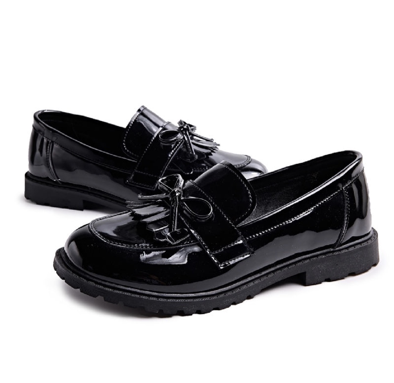 香港新款女仔中學生亮光皮鞋DY003