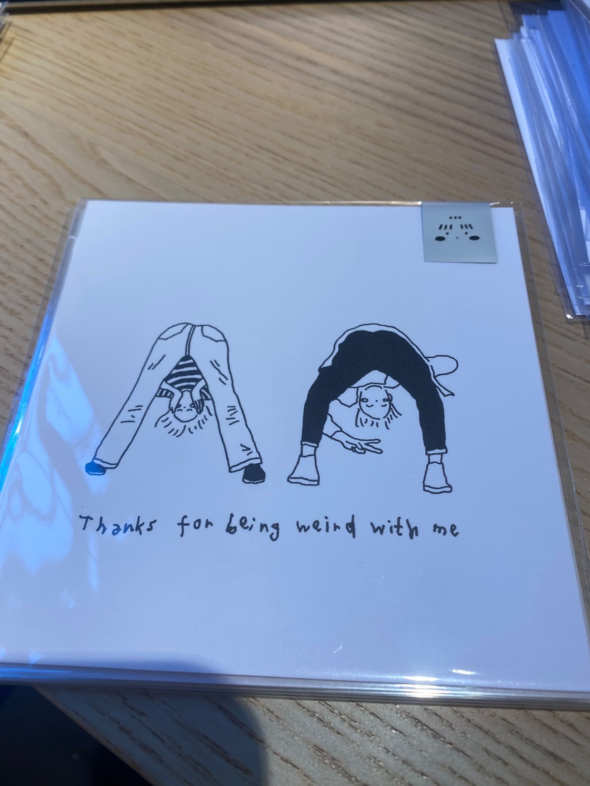 heidi in planC postcard - thanks for being weird with me