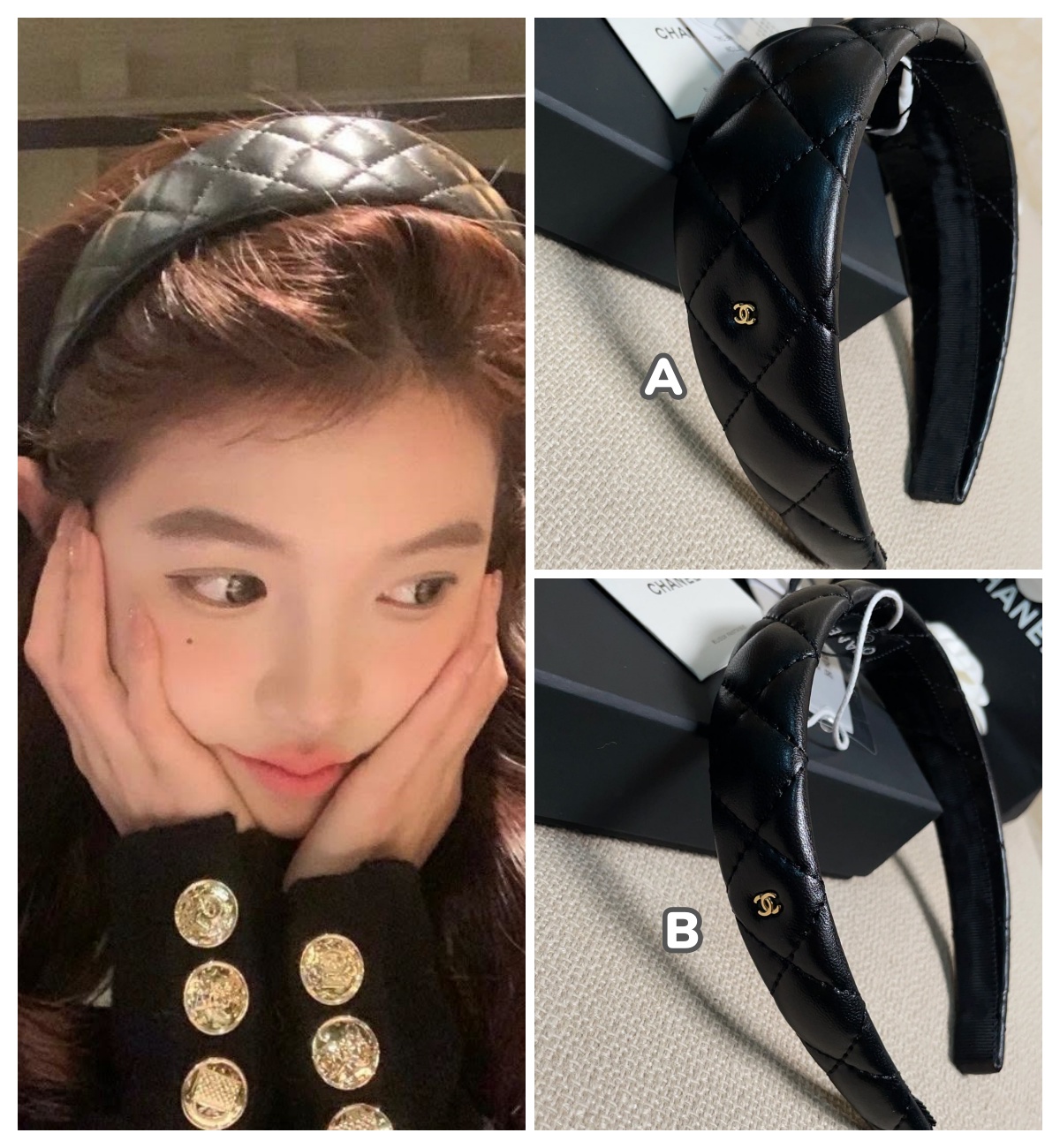 【頂級原單】Chanel 菱格紋皮革髮箍