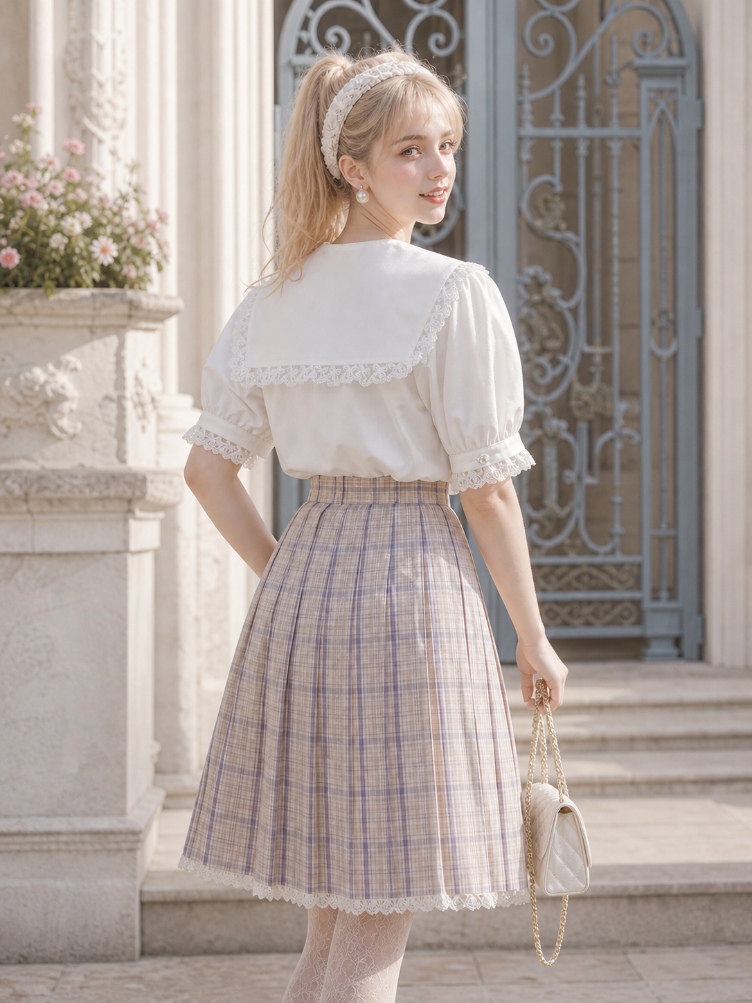 星月童話的呢喃 ∙ 日系刺繡大翻領娃娃襯衫  Starry Fairytale Whispers ∙ Japanese Embroidered Sailor Collar Blouse