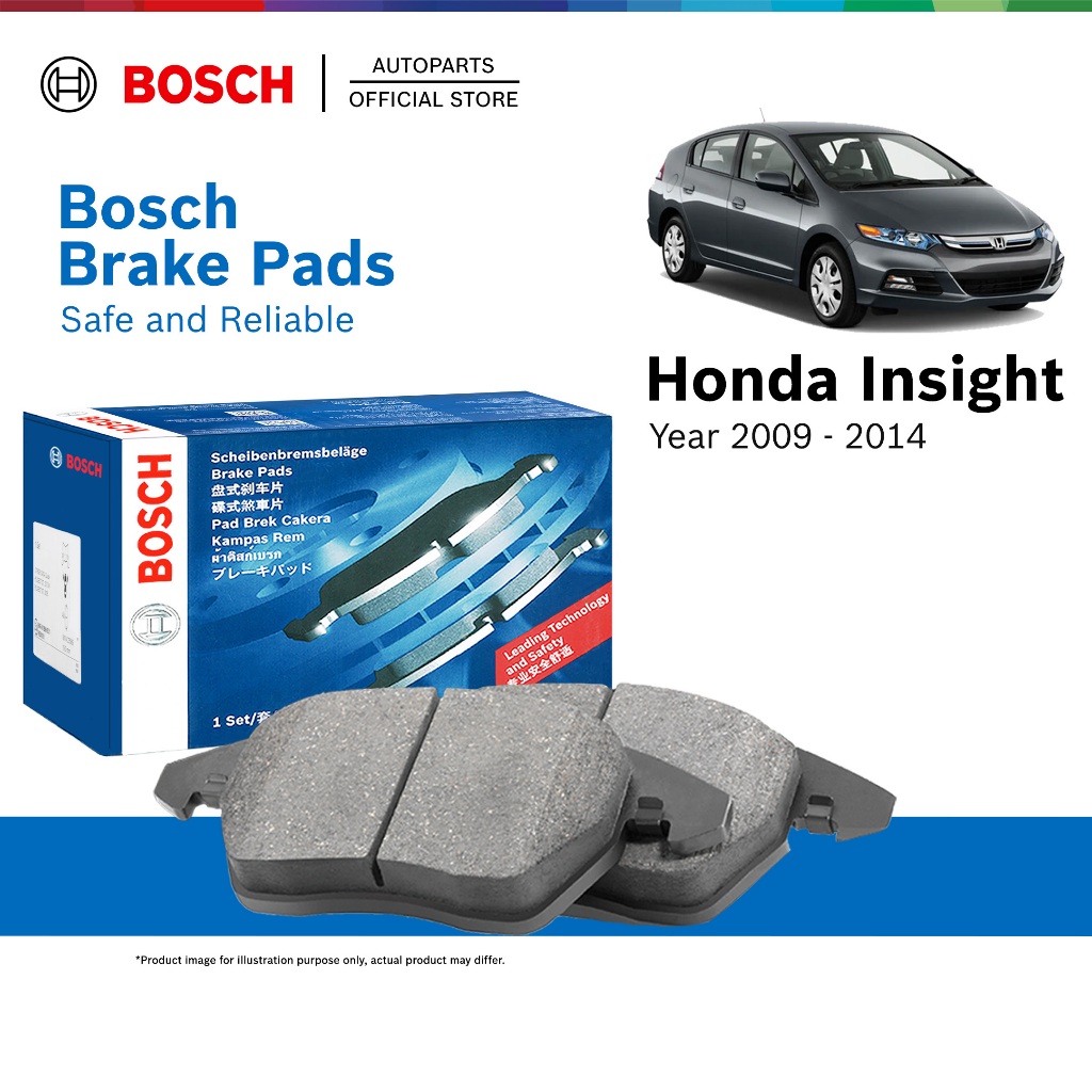 Bosch Front Brake Pads for Honda Insight ZE 2nd Gen (2009 - 2014) - 0986AB2544