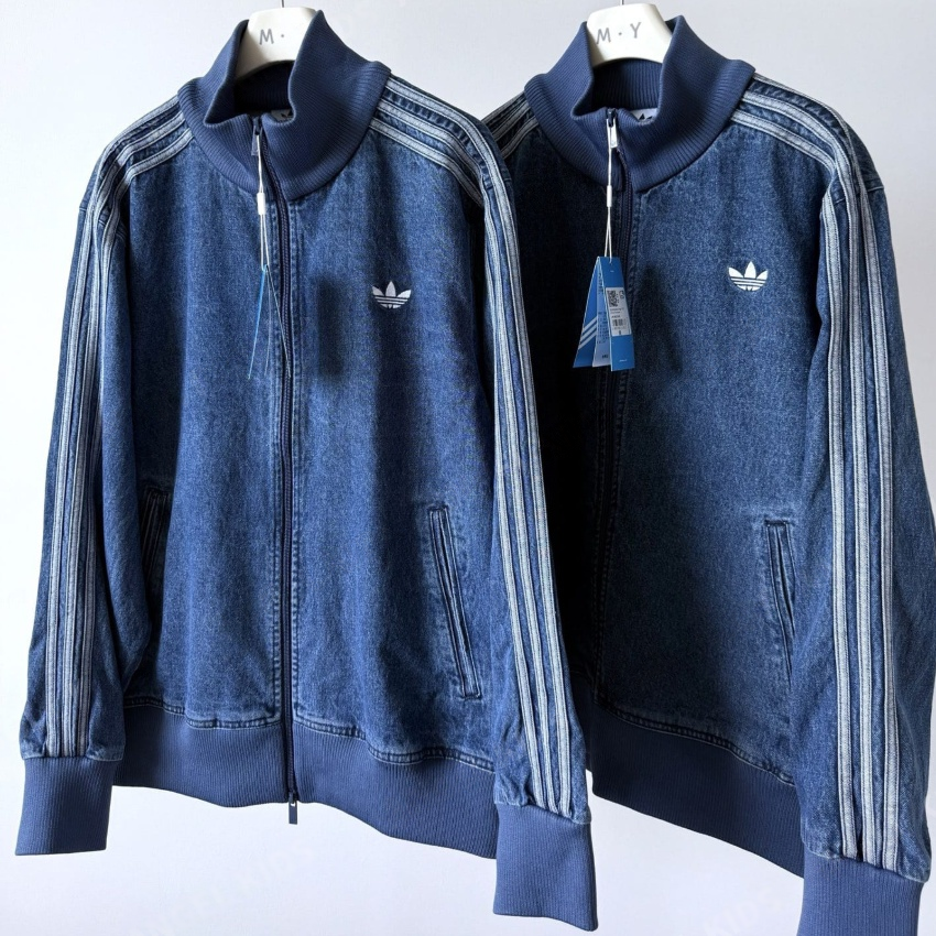 Adidas 高領拉鏈牛仔褸
