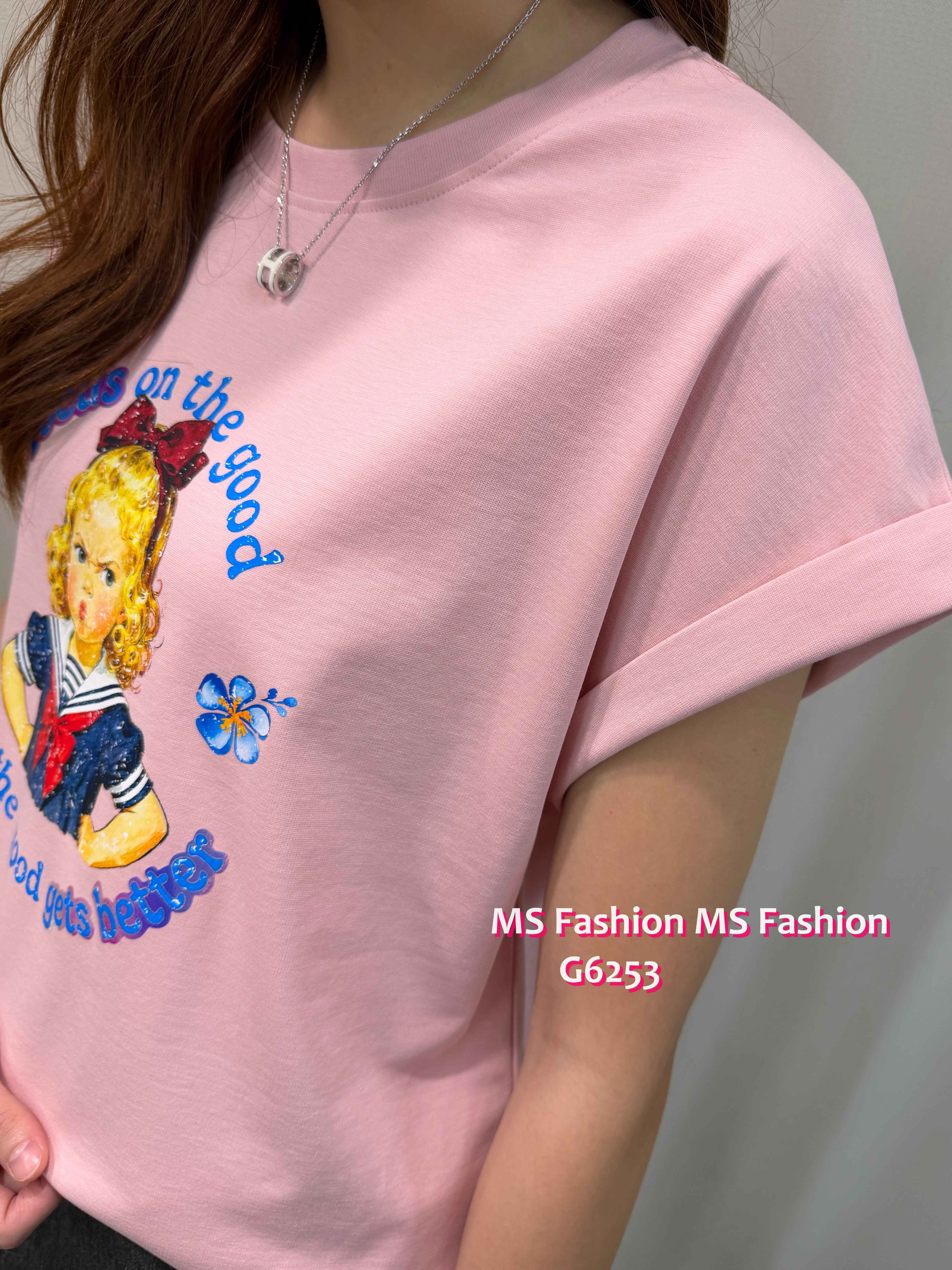 G6253 可愛女仔print top