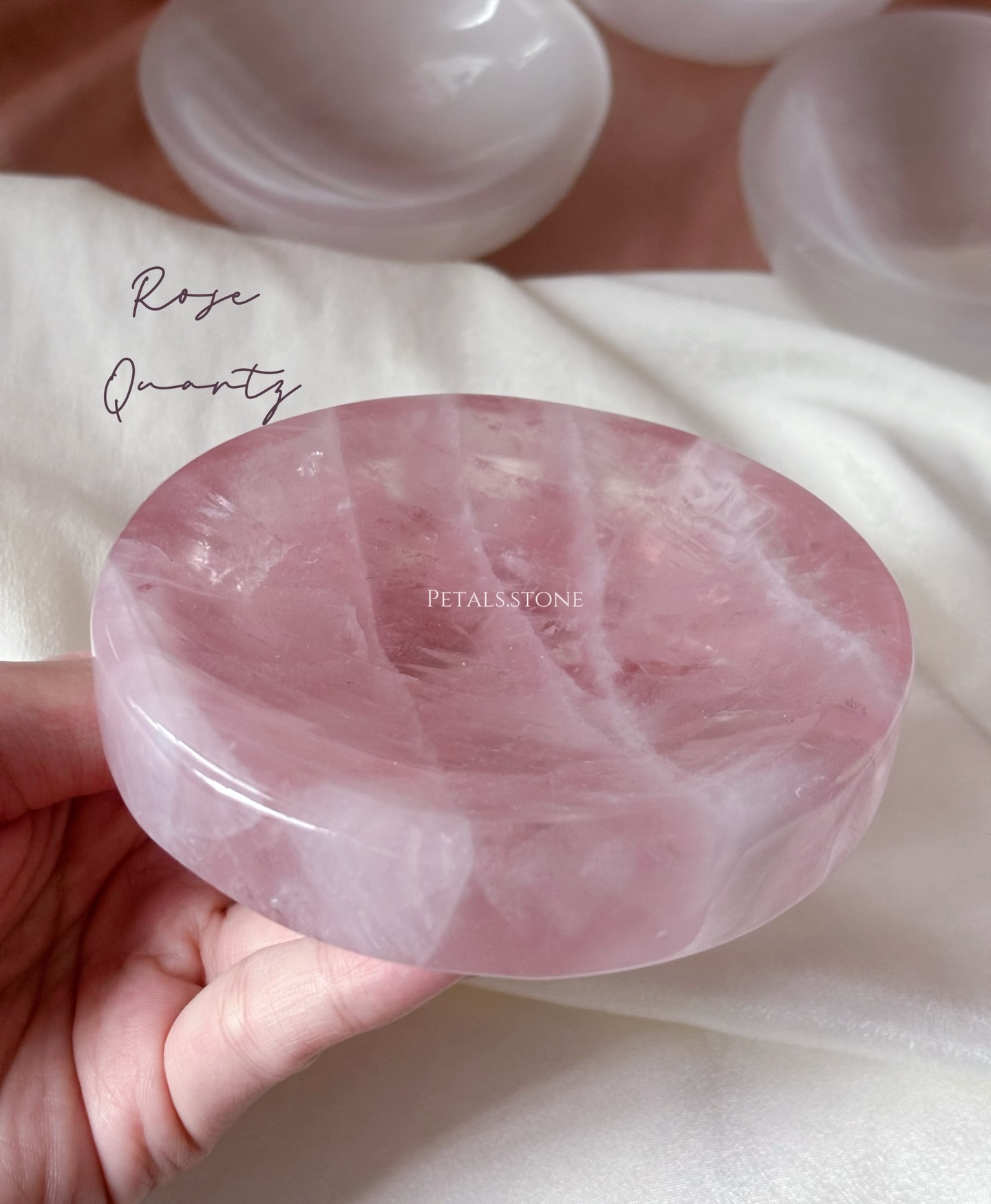 ☻Selenite Bowl ｜Rose Quartz Plate ♥