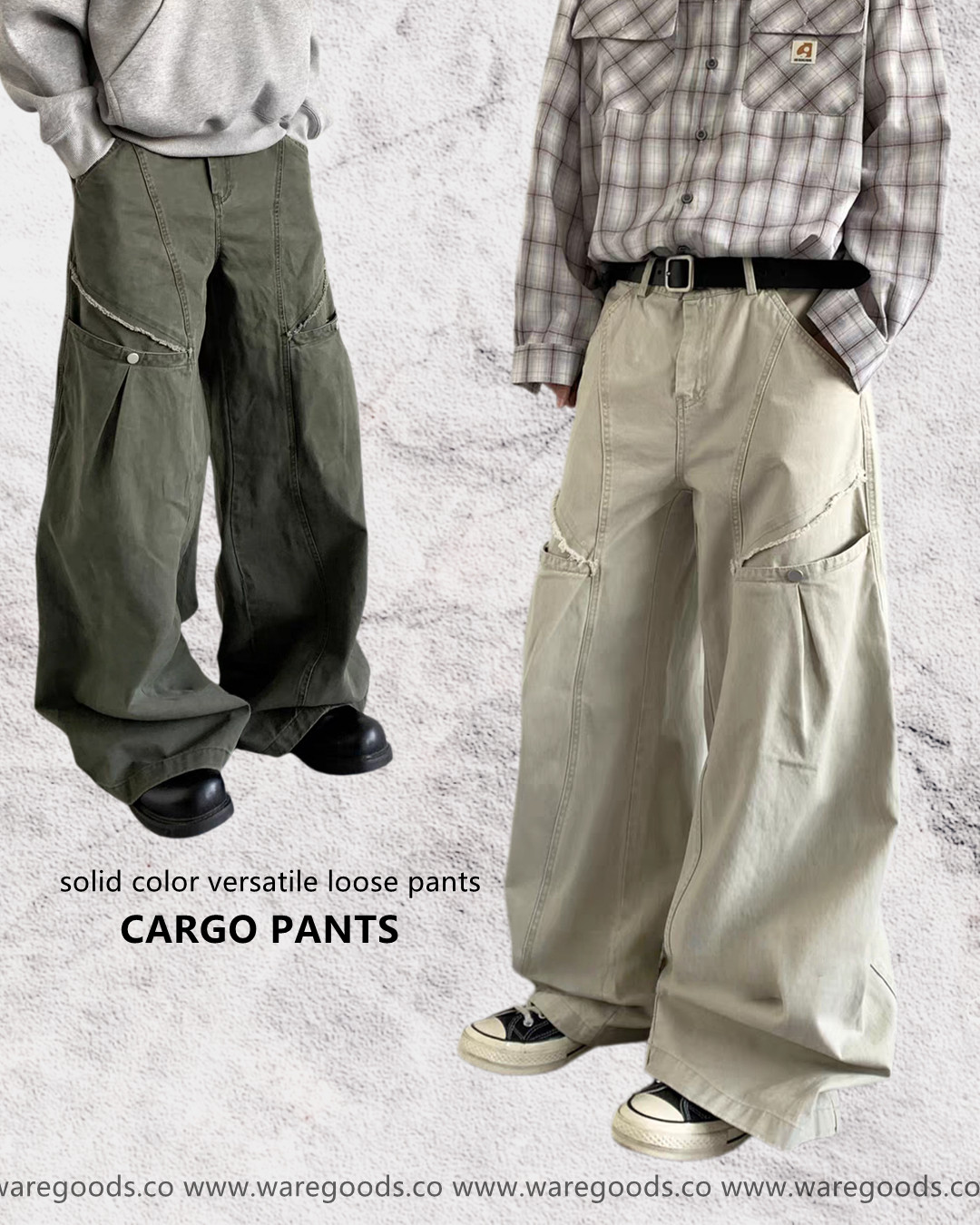 W216 美式鬆身直筒工裝褲