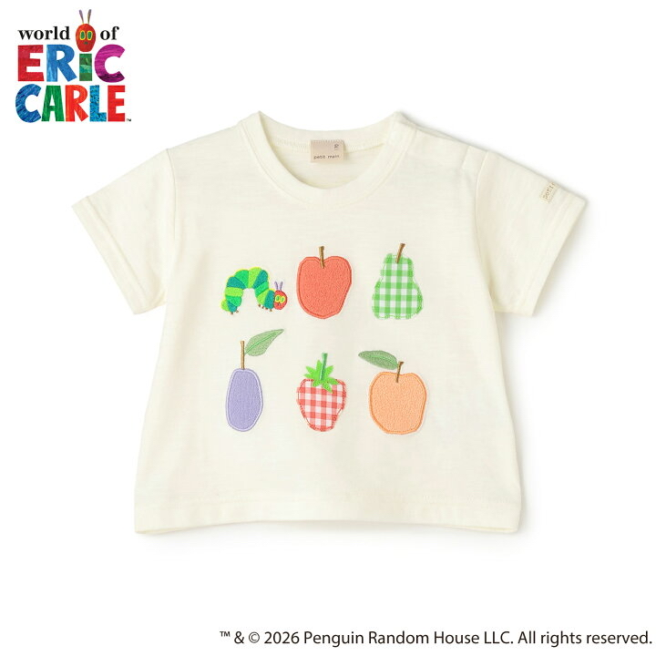 🇯🇵預訂 日本直送🇯🇵Petit Main x 好餓的毛毛蟲系列兩色水果刺繡貼花短袖T恤