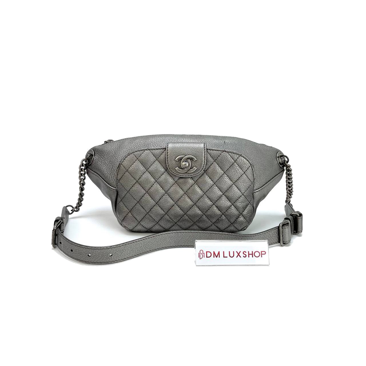 Chanel Metallic Silver Casual Rock Waist Bag SHW (Serial 22)