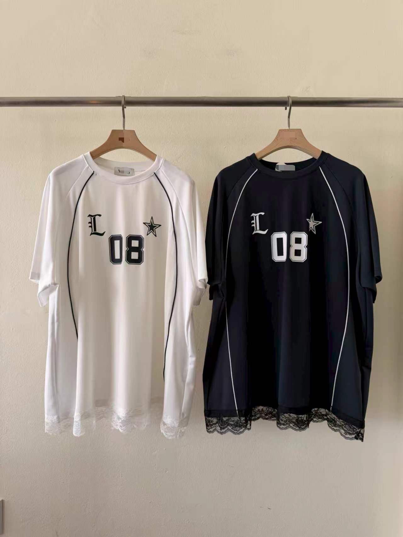 休閒蕾絲拼接寬鬆上衣