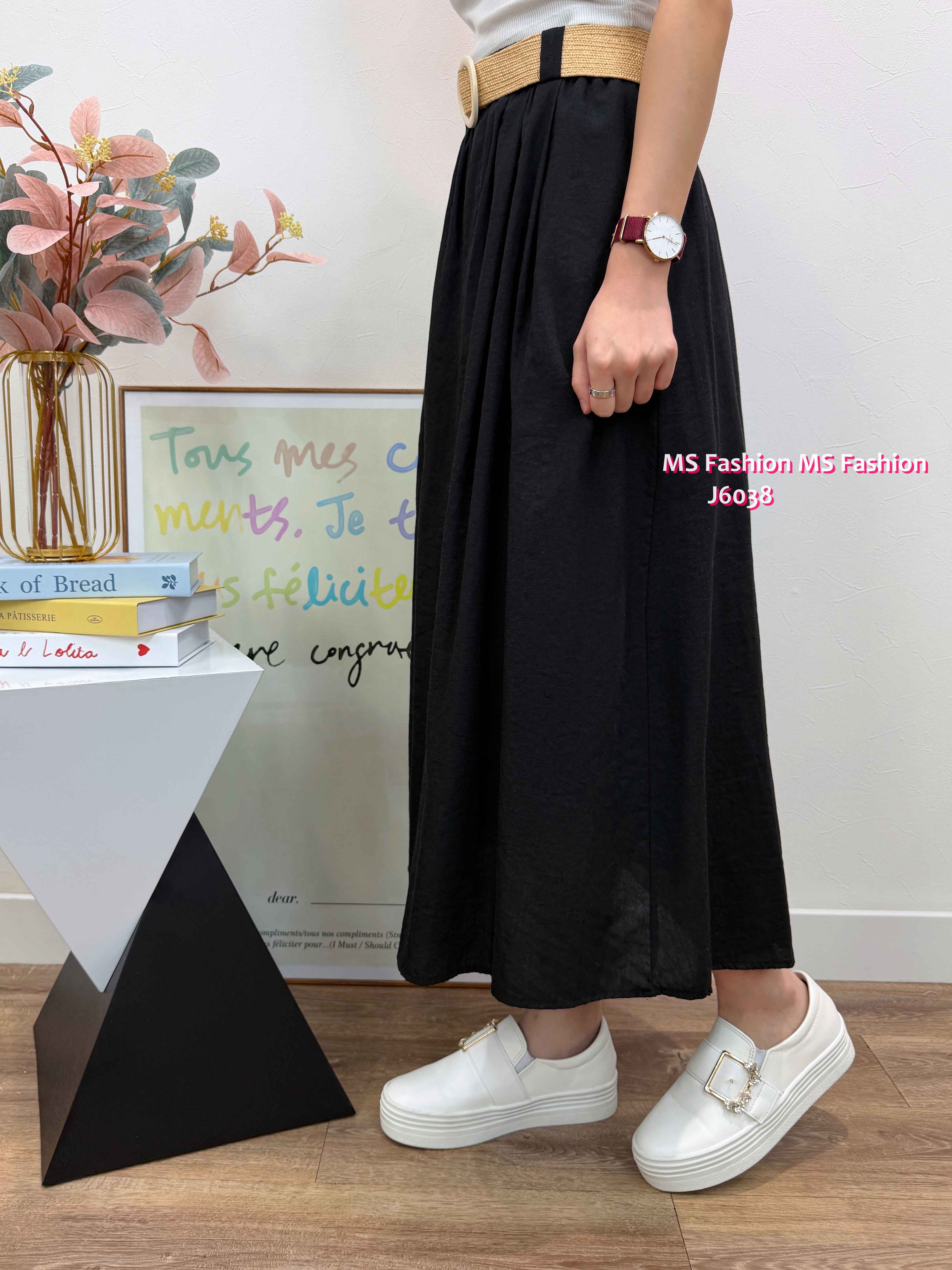 J6038 韓國🇰🇷連belt中長款半裙