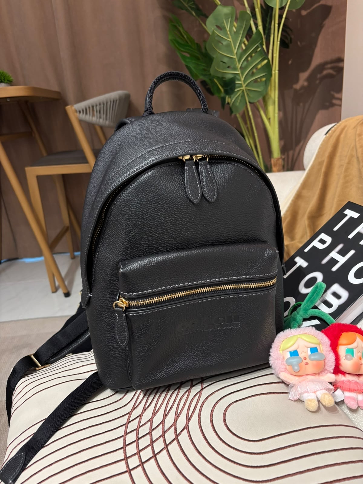 Coach Backpack Black Calfskin 100%Authentic, 99%New ✅Dust bag