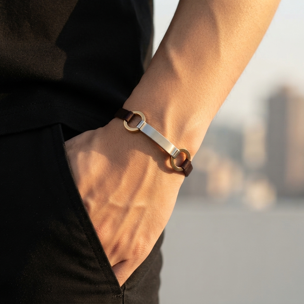 Boccia Titanium 0355-02 Bracelet 鈦金屬 / 鍍玫瑰金 / 真皮手鏈