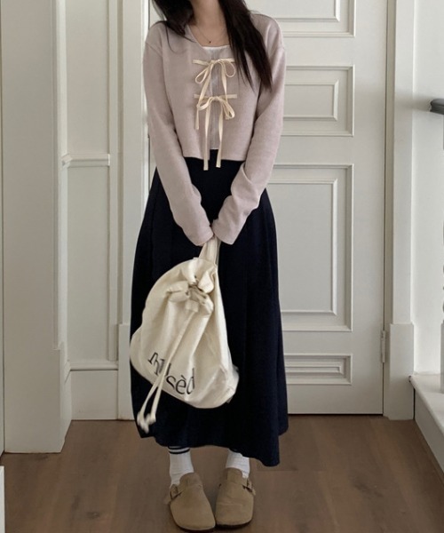 double ribbon 綁帶短外套