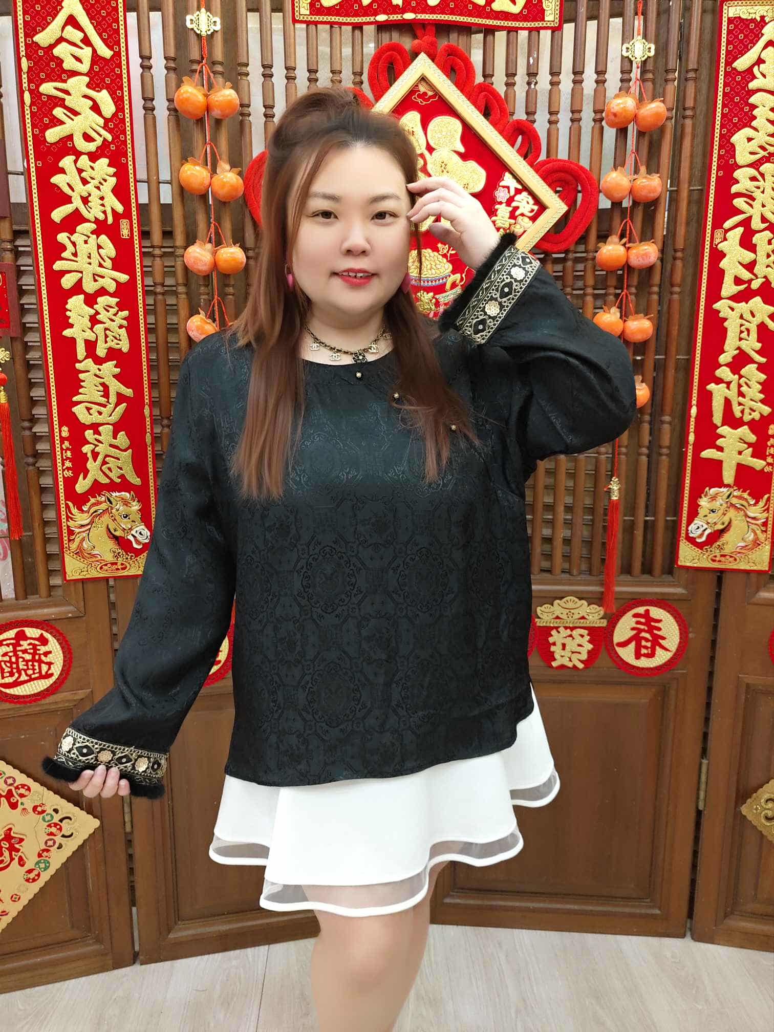 DBD10 A2566 新中式高级国风提花长袖上衣