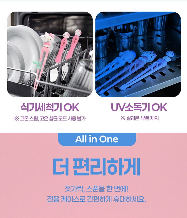 【預訂】 韓國直送 Sanrio Hello Kitty 學習筷子餐具連收納盒三件套