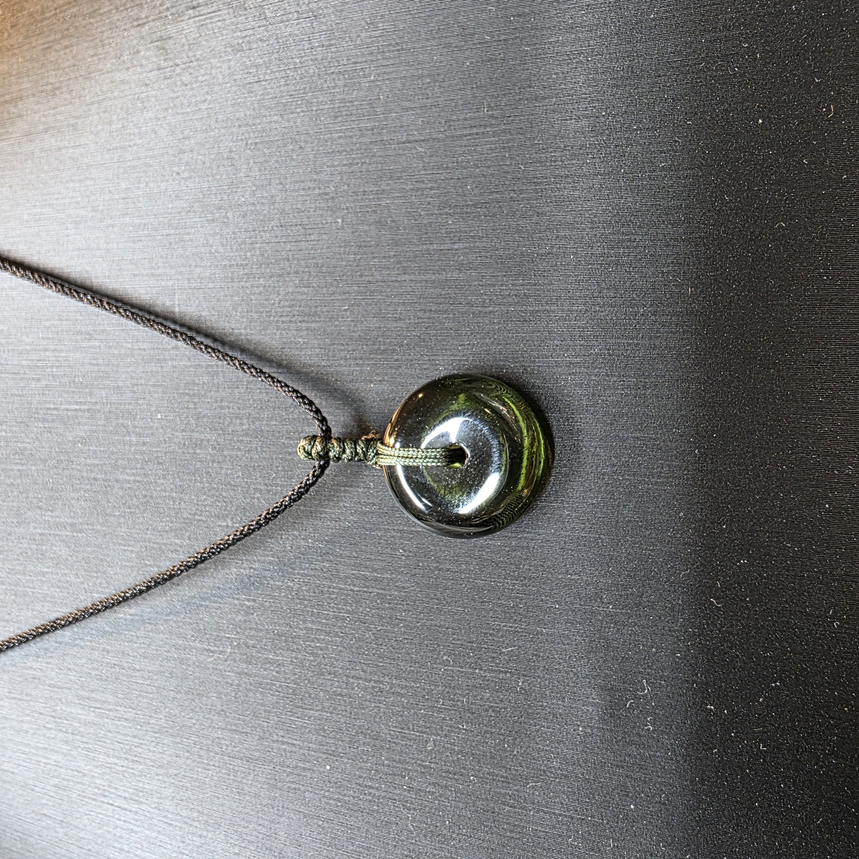 捷克綠隕石平安扣吊飾