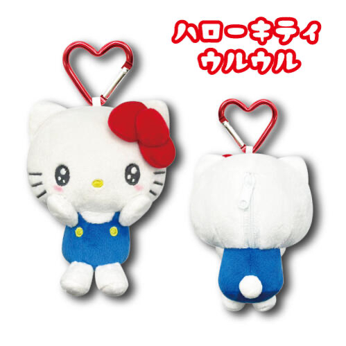 🎀【預訂】Kitty 格仔紋心形扣公仔掛飾 C