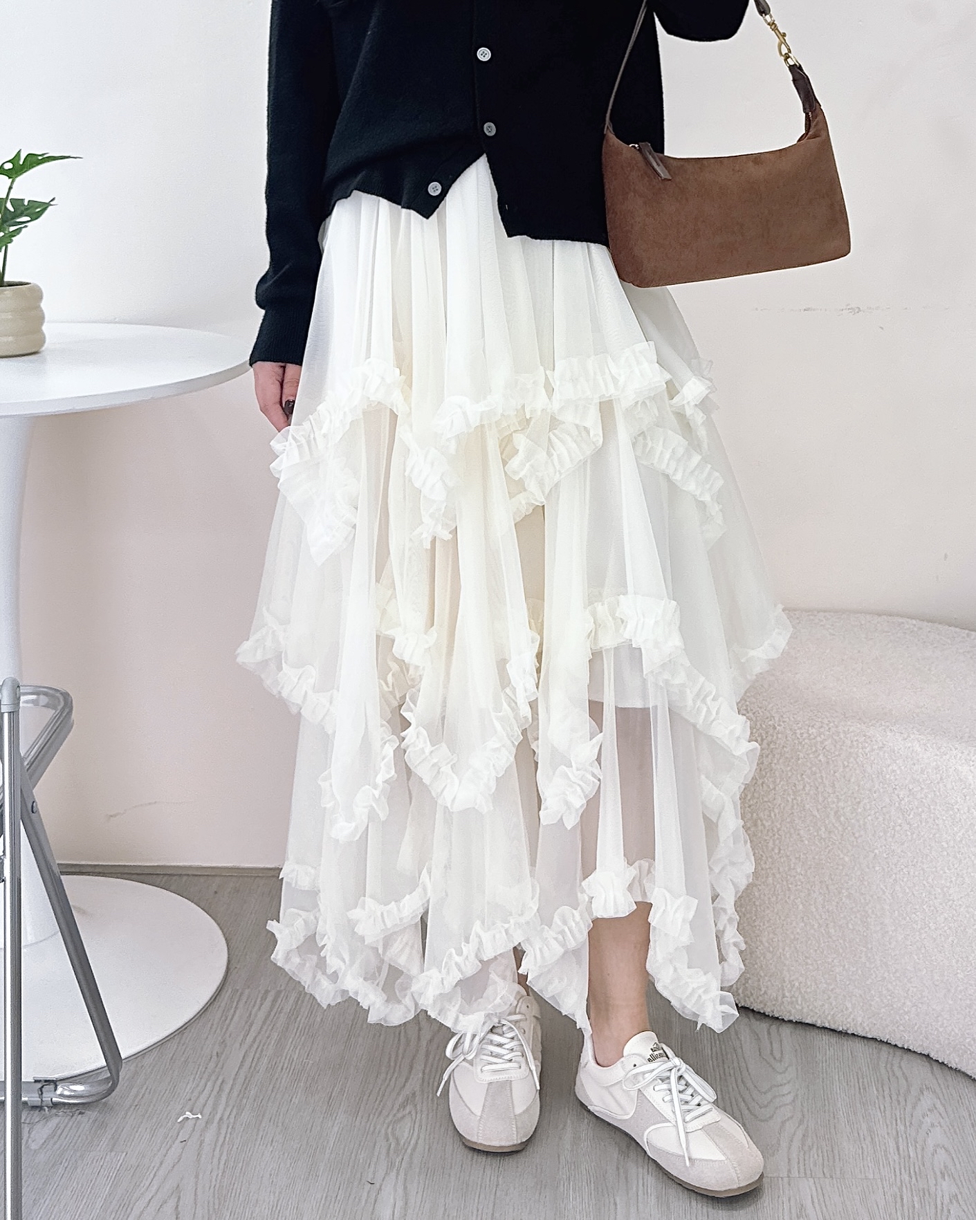 超美必入手不規則網紗裙 2色