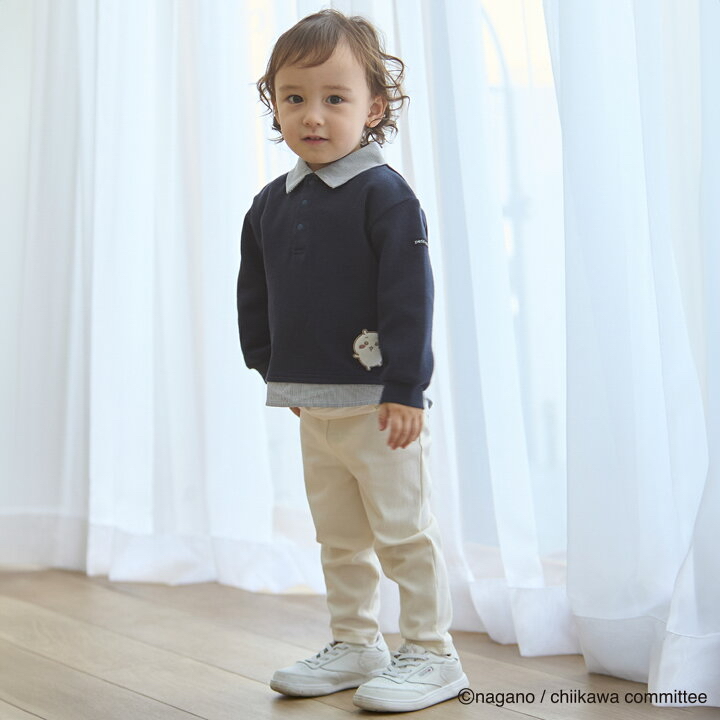 🇯🇵預訂 日本直送🇯🇵 Petit Main x Chiikawa系列兩色人物刺繡貼花企領長袖上衣