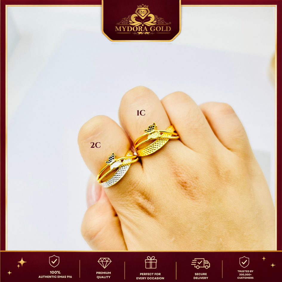 MYDORA Cincin Silang Butterfly Grace (5G) l EMAS 916/22K